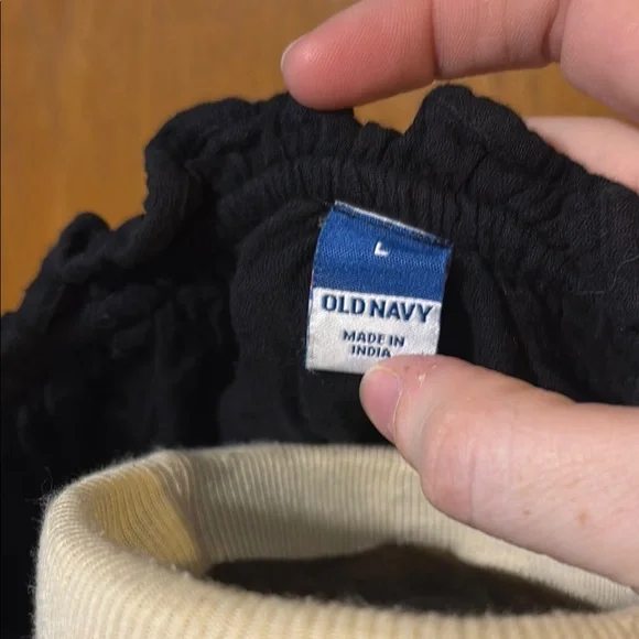 Old Navy Black Casual Midi Dress V-Neck Short Sleeve - Picture 2 of 4